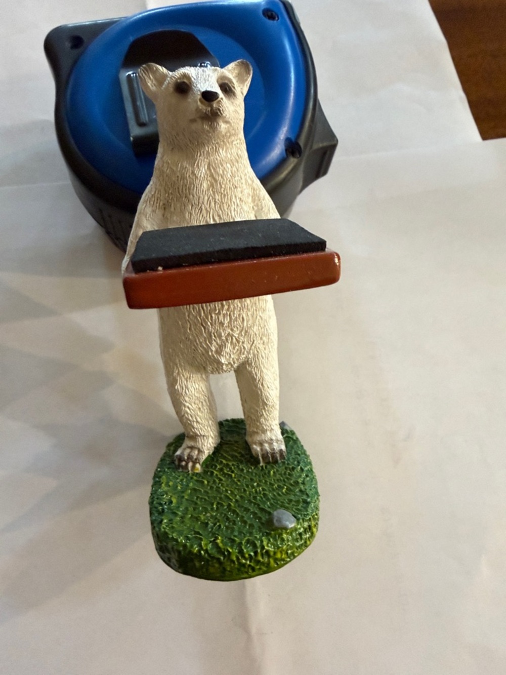 Bear Figurine Watch Stand with Black Tray - Picture 3 of 6